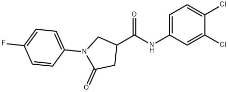 N-(3,4-dichlorophenyl)-1-(4-fluorophenyl)-5-oxopyrrolidine-3-carboxamide 구조식 이미지