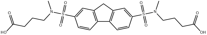 4-[[7-[3-carboxypropyl(methyl)sulfamoyl]-9H-fluoren-2-yl]sulfonyl-methylamino]butanoic acid Structure