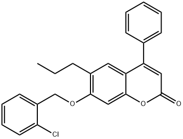 7-[(2-chlorophenyl)methoxy]-4-phenyl-6-propylchromen-2-one 구조식 이미지