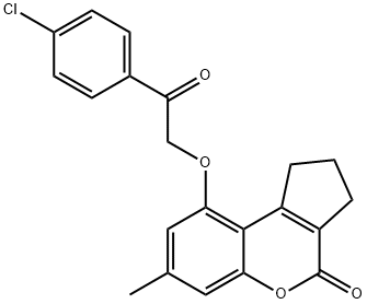 9-[2-(4-chlorophenyl)-2-oxoethoxy]-7-methyl-2,3-dihydro-1H-cyclopenta[c]chromen-4-one 구조식 이미지