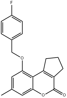 9-[(4-fluorophenyl)methoxy]-7-methyl-2,3-dihydro-1H-cyclopenta[c]chromen-4-one 구조식 이미지