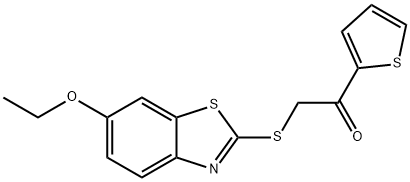 2-[(6-ethoxy-1,3-benzothiazol-2-yl)sulfanyl]-1-thiophen-2-ylethanone 구조식 이미지