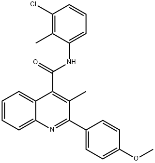 N-(3-chloro-2-methylphenyl)-2-(4-methoxyphenyl)-3-methylquinoline-4-carboxamide 구조식 이미지