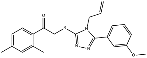 1-(2,4-dimethylphenyl)-2-[[5-(3-methoxyphenyl)-4-prop-2-enyl-1,2,4-triazol-3-yl]sulfanyl]ethanone Structure