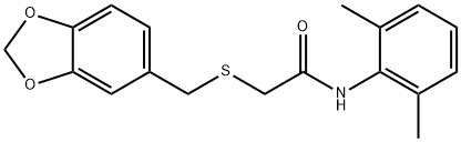 2-(1,3-benzodioxol-5-ylmethylsulfanyl)-N-(2,6-dimethylphenyl)acetamide Structure