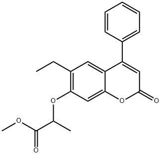 methyl 2-(6-ethyl-2-oxo-4-phenylchromen-7-yl)oxypropanoate 구조식 이미지