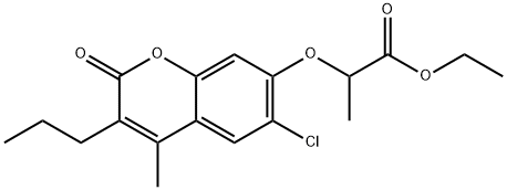 ethyl 2-(6-chloro-4-methyl-2-oxo-3-propylchromen-7-yl)oxypropanoate 구조식 이미지