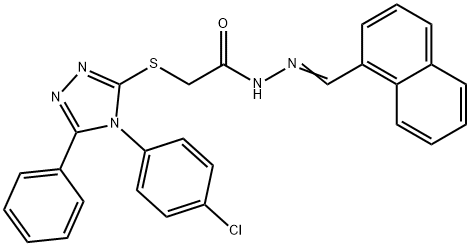 2-[[4-(4-chlorophenyl)-5-phenyl-1,2,4-triazol-3-yl]sulfanyl]-N-[(E)-naphthalen-1-ylmethylideneamino]acetamide Structure