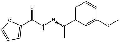 N-[(E)-1-(3-methoxyphenyl)ethylideneamino]furan-2-carboxamide 구조식 이미지