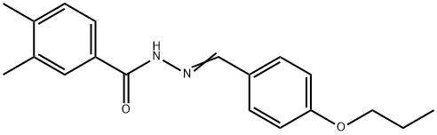 3,4-dimethyl-N-[(E)-(4-propoxyphenyl)methylideneamino]benzamide 구조식 이미지