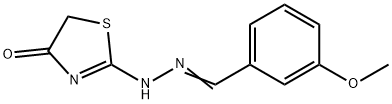 2-[(2E)-2-[(3-methoxyphenyl)methylidene]hydrazinyl]-1,3-thiazol-4-one 구조식 이미지