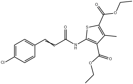 diethyl 5-[[(E)-3-(4-chlorophenyl)prop-2-enoyl]amino]-3-methylthiophene-2,4-dicarboxylate Structure