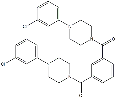 [3-[4-(3-chlorophenyl)piperazine-1-carbonyl]phenyl]-[4-(3-chlorophenyl)piperazin-1-yl]methanone 구조식 이미지