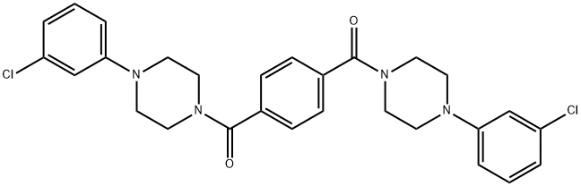[4-[4-(3-chlorophenyl)piperazine-1-carbonyl]phenyl]-[4-(3-chlorophenyl)piperazin-1-yl]methanone Structure