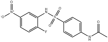 N-[4-[(2-fluoro-5-nitrophenyl)sulfamoyl]phenyl]acetamide 구조식 이미지