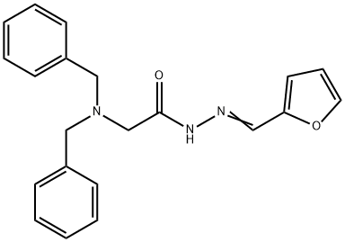 2-(dibenzylamino)-N-[(E)-furan-2-ylmethylideneamino]acetamide 구조식 이미지