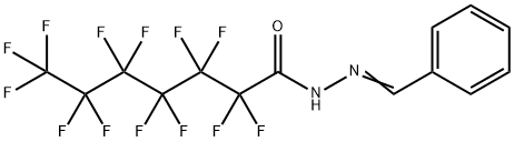 N-[(E)-benzylideneamino]-2,2,3,3,4,4,5,5,6,6,7,7,7-tridecafluoroheptanamide 구조식 이미지