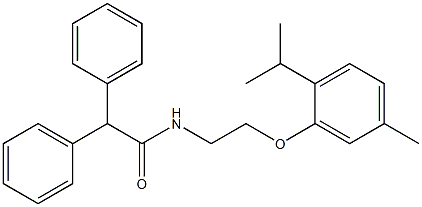 N-[2-(5-methyl-2-propan-2-ylphenoxy)ethyl]-2,2-diphenylacetamide Structure