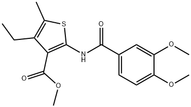 methyl 2-[(3,4-dimethoxybenzoyl)amino]-4-ethyl-5-methylthiophene-3-carboxylate 구조식 이미지