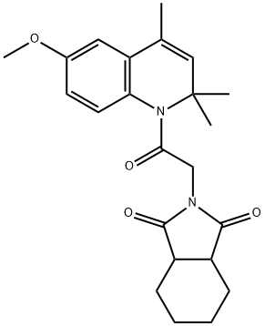 2-[2-(6-methoxy-2,2,4-trimethylquinolin-1-yl)-2-oxoethyl]-3a,4,5,6,7,7a-hexahydroisoindole-1,3-dione 구조식 이미지