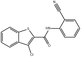 3-chloro-N-(2-cyanophenyl)-1-benzothiophene-2-carboxamide 구조식 이미지