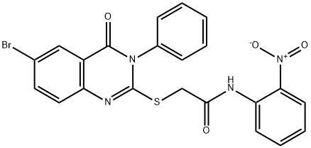 2-(6-bromo-4-oxo-3-phenylquinazolin-2-yl)sulfanyl-N-(2-nitrophenyl)acetamide 구조식 이미지