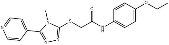 N-(4-ethoxyphenyl)-2-[(4-methyl-5-pyridin-4-yl-1,2,4-triazol-3-yl)sulfanyl]acetamide 구조식 이미지