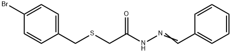 N-[(E)-benzylideneamino]-2-[(4-bromophenyl)methylsulfanyl]acetamide Structure