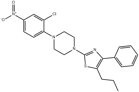 2-[4-(2-chloro-4-nitrophenyl)piperazin-1-yl]-4-phenyl-5-propyl-1,3-thiazole 구조식 이미지