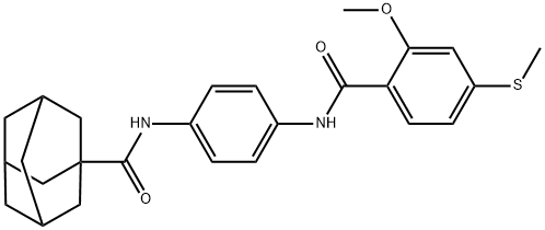 N-[4-[(2-methoxy-4-methylsulfanylbenzoyl)amino]phenyl]adamantane-1-carboxamide Structure