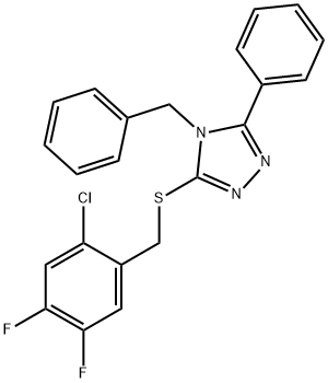 4-benzyl-3-[(2-chloro-4,5-difluorophenyl)methylsulfanyl]-5-phenyl-1,2,4-triazole 구조식 이미지