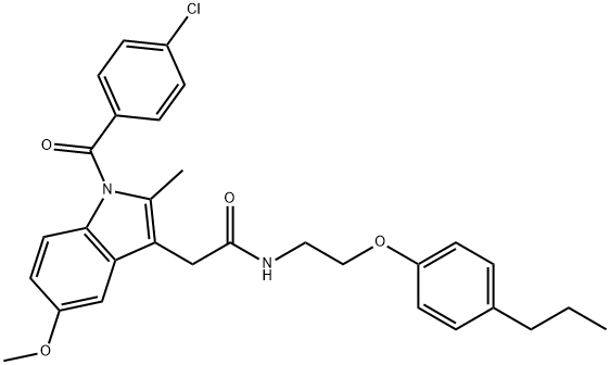 2-[1-(4-chlorobenzoyl)-5-methoxy-2-methylindol-3-yl]-N-[2-(4-propylphenoxy)ethyl]acetamide 구조식 이미지