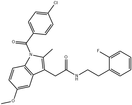 2-[1-(4-chlorobenzoyl)-5-methoxy-2-methylindol-3-yl]-N-[2-(2-fluorophenyl)ethyl]acetamide 구조식 이미지