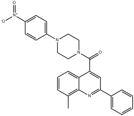 (8-methyl-2-phenylquinolin-4-yl)-[4-(4-nitrophenyl)piperazin-1-yl]methanone 구조식 이미지