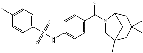 4-fluoro-N-[4-(3,3,5-trimethyl-7-azabicyclo[3.2.1]octane-7-carbonyl)phenyl]benzenesulfonamide Structure