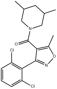 [3-(2,6-dichlorophenyl)-5-methyl-1,2-oxazol-4-yl]-(3,5-dimethylpiperidin-1-yl)methanone Structure
