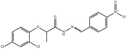 2-(2,4-dichlorophenoxy)-N-[(E)-(4-nitrophenyl)methylideneamino]propanamide 구조식 이미지