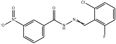 N-[(E)-(2-chloro-6-fluorophenyl)methylideneamino]-3-nitrobenzamide 구조식 이미지