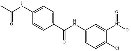 4-acetamido-N-(4-chloro-3-nitrophenyl)benzamide 구조식 이미지