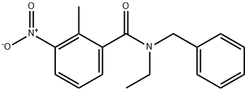 N-benzyl-N-ethyl-2-methyl-3-nitrobenzamide 구조식 이미지