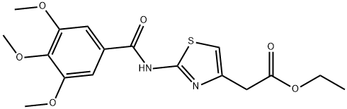 ethyl 2-[2-[(3,4,5-trimethoxybenzoyl)amino]-1,3-thiazol-4-yl]acetate 구조식 이미지