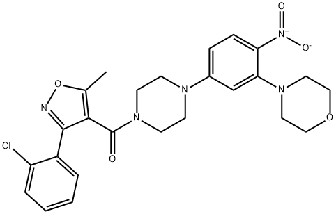 [3-(2-chlorophenyl)-5-methyl-1,2-oxazol-4-yl]-[4-(3-morpholin-4-yl-4-nitrophenyl)piperazin-1-yl]methanone Structure