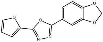 2-(1,3-benzodioxol-5-yl)-5-(furan-2-yl)-1,3,4-oxadiazole 구조식 이미지