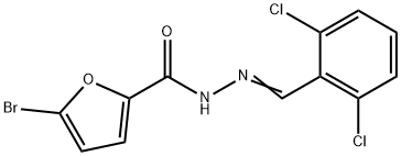 5-bromo-N-[(E)-(2,6-dichlorophenyl)methylideneamino]furan-2-carboxamide Structure