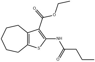 ethyl 2-(butanoylamino)-5,6,7,8-tetrahydro-4H-cyclohepta[b]thiophene-3-carboxylate 구조식 이미지