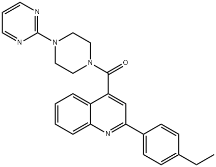 [2-(4-ethylphenyl)quinolin-4-yl]-(4-pyrimidin-2-ylpiperazin-1-yl)methanone 구조식 이미지