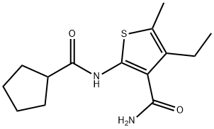 2-(cyclopentanecarbonylamino)-4-ethyl-5-methylthiophene-3-carboxamide Structure