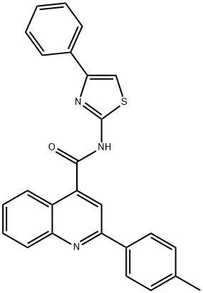 2-(4-methylphenyl)-N-(4-phenyl-1,3-thiazol-2-yl)quinoline-4-carboxamide 구조식 이미지