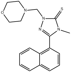 4-methyl-2-(morpholin-4-ylmethyl)-5-naphthalen-1-yl-1,2,4-triazole-3-thione Structure