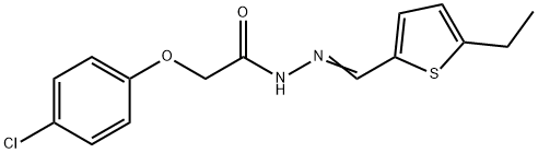 2-(4-chlorophenoxy)-N-[(E)-(5-ethylthiophen-2-yl)methylideneamino]acetamide 구조식 이미지